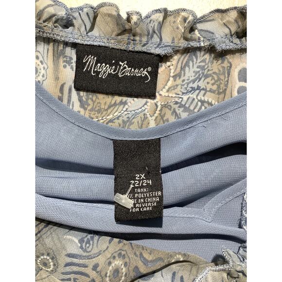 Maggie Barnes Blouse Women’s Size 2X – Boho, Flowy, Mixed Print - Picture 3 of 5